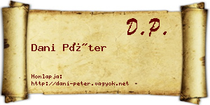 Dani Péter névjegykártya